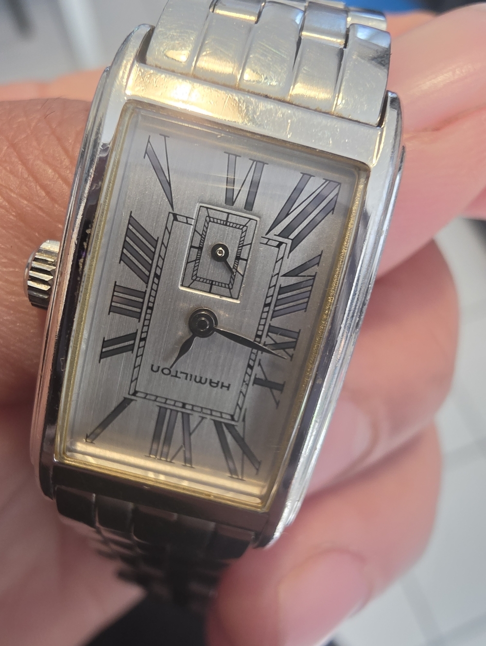 Hamilton Vintage Watch Classic Silver Tone Needs Battery As Is - Picture 2 of 11